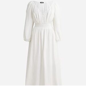 J. Crew V-Neck Midi Dress in Soft Gauze